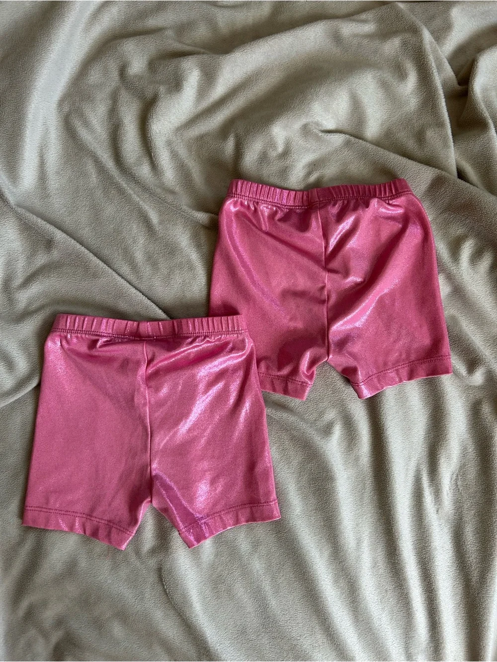Old Navy Shiny Metallic Pink Kids Biker Shorts Duo 2T